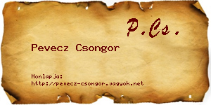 Pevecz Csongor névjegykártya